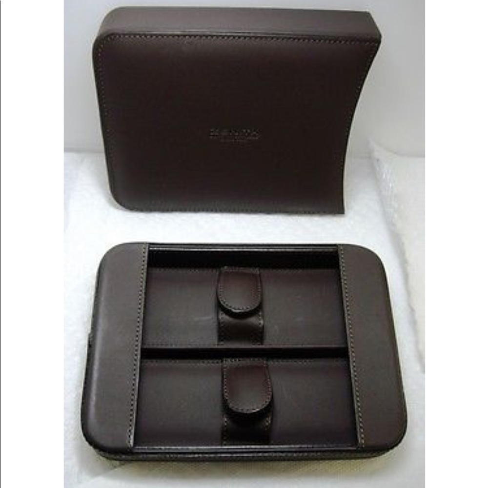 Zenith Dark Brown 2 Section Watch Travel Case